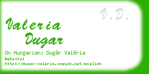 valeria dugar business card
